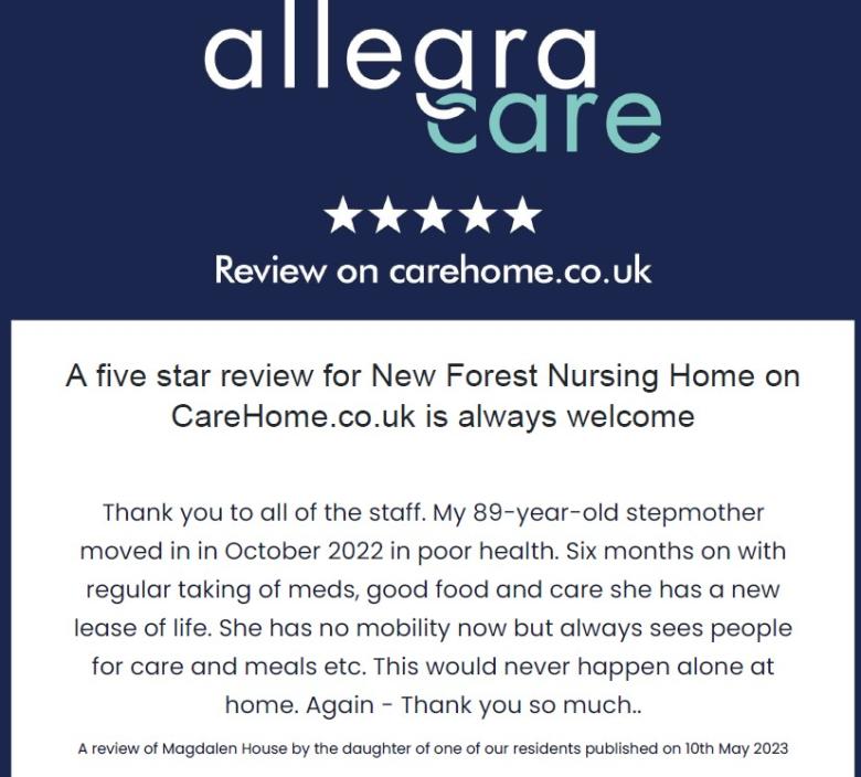 New forest home 5 start certification from Care Home UK