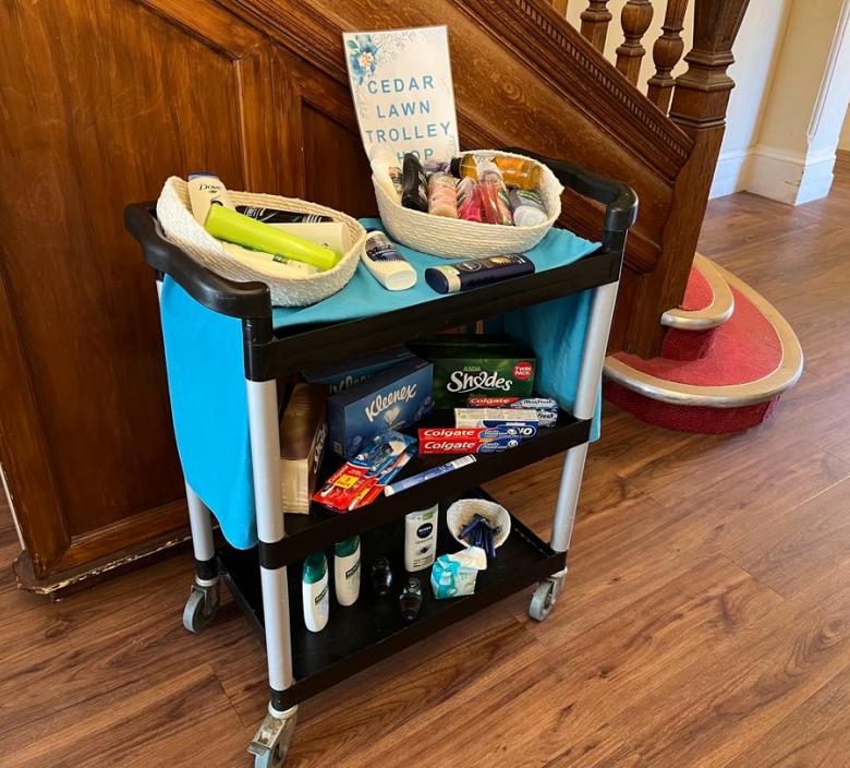 Cedar Lawn Care Home's new mobile shop.