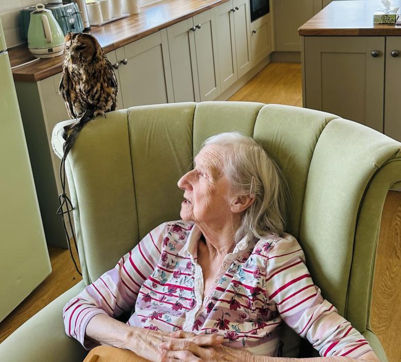 St Georges resident with bird of prey