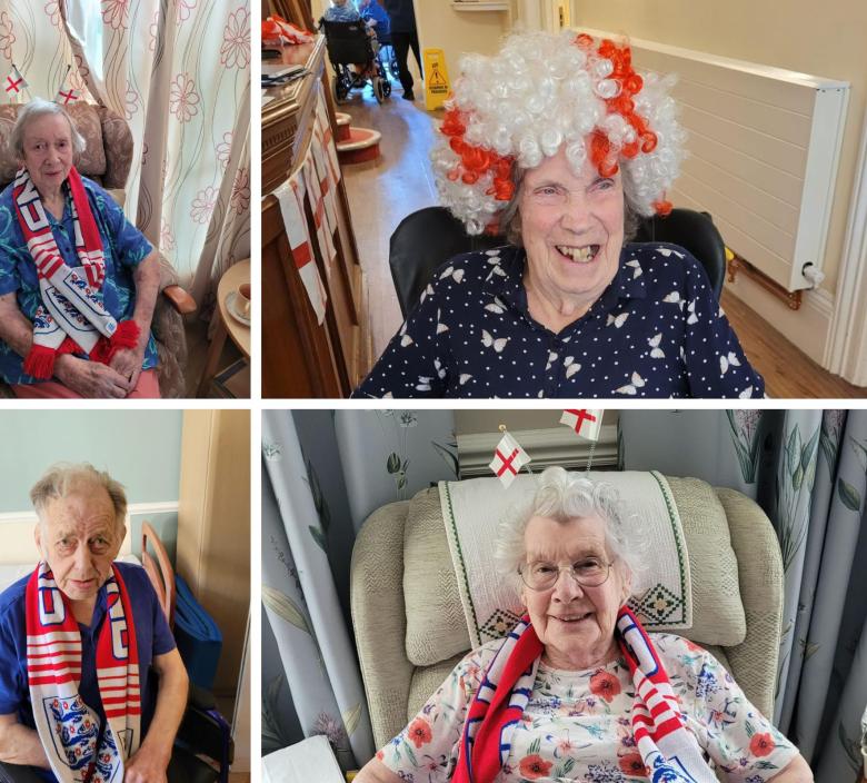 Cedar Lawn residents enjoying the womens' football