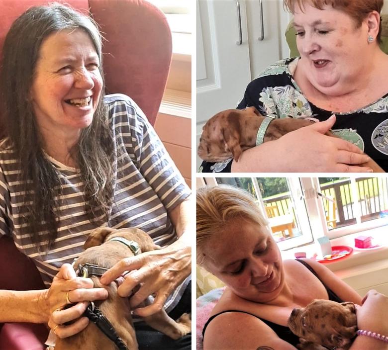 Waverley Lodge residents cuddle Mabel the dog