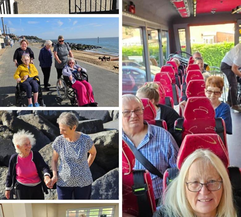 Magdalen House residents enjoying their trip to the beach and fish and chip lunch and ice creams