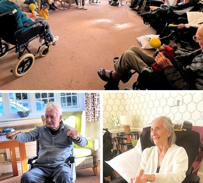 residents joining in with Malcolm's entertainment