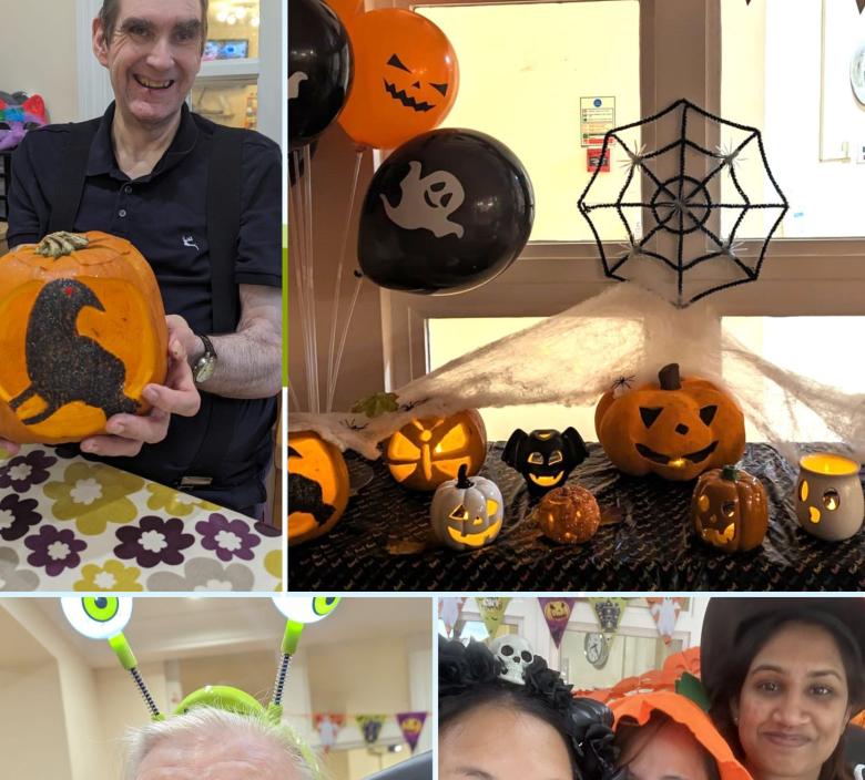 residents and staff having fun for Halloween