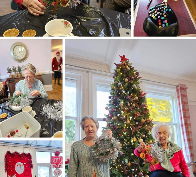 Residents creating Christmas Decorations