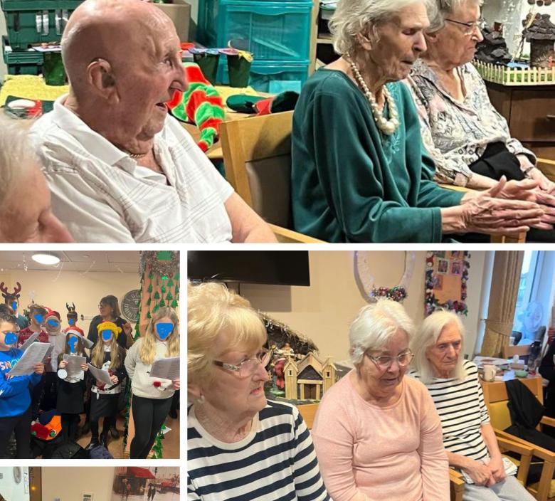 Kids singing carols to Cherry Blossom residents