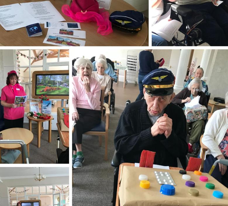 Cedar Lawn residents enjoying their virtual trip to Keuhenhof