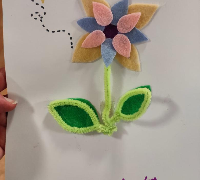 felt flower made by residents