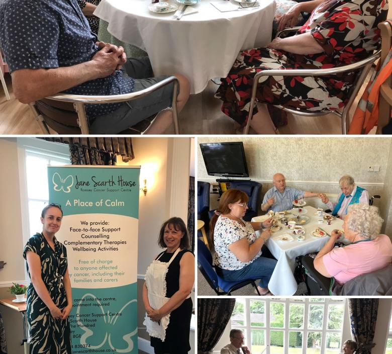 Residents and guest enjoying afternoon tea