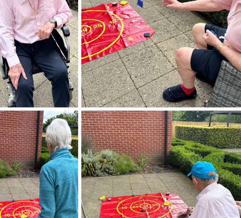residents enjoying the garden