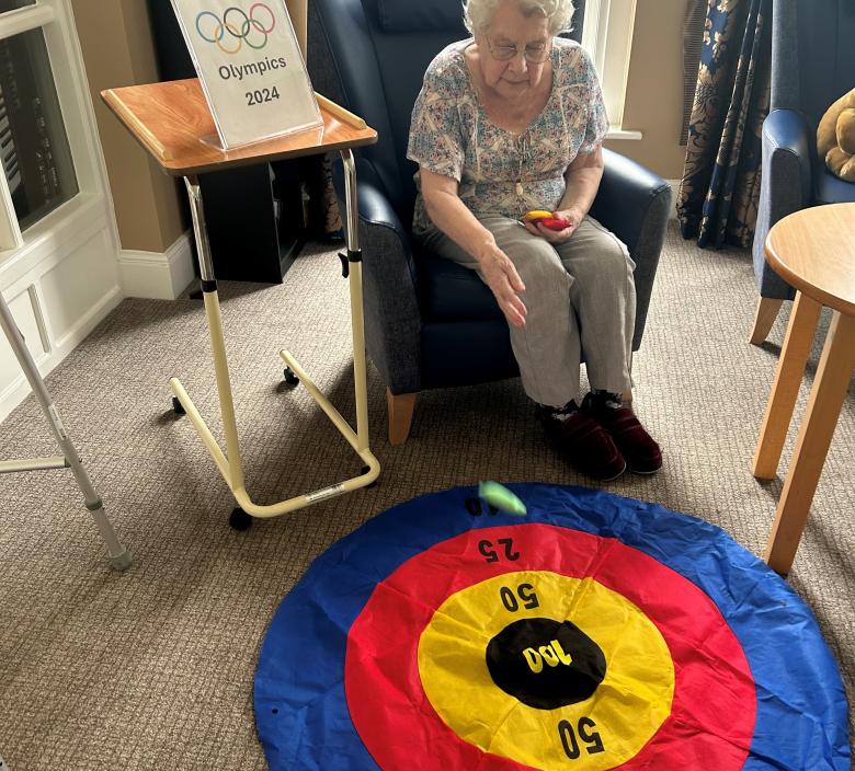 Cedar Lawn resident joining in their Olympics Day
