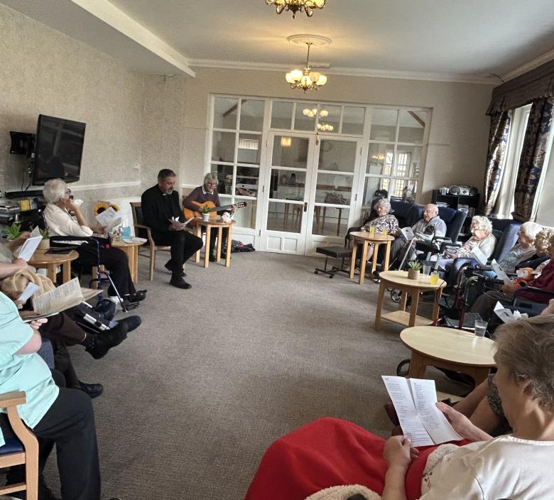 Cedar Lawn residents celebrating Harvest Festival