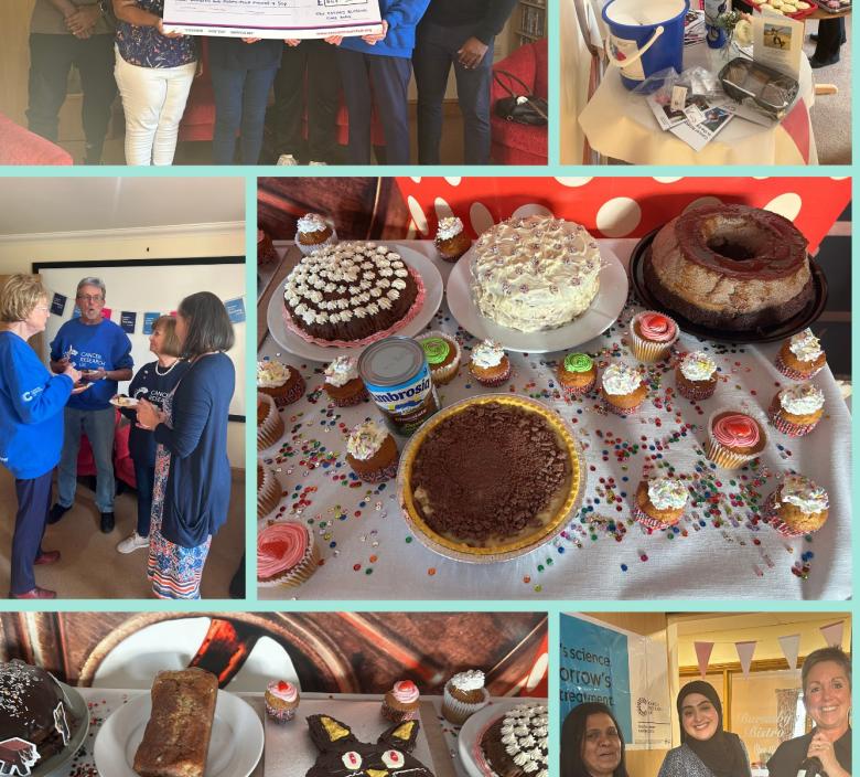 A mixture of photos from the Bake Off and Cheque presentation