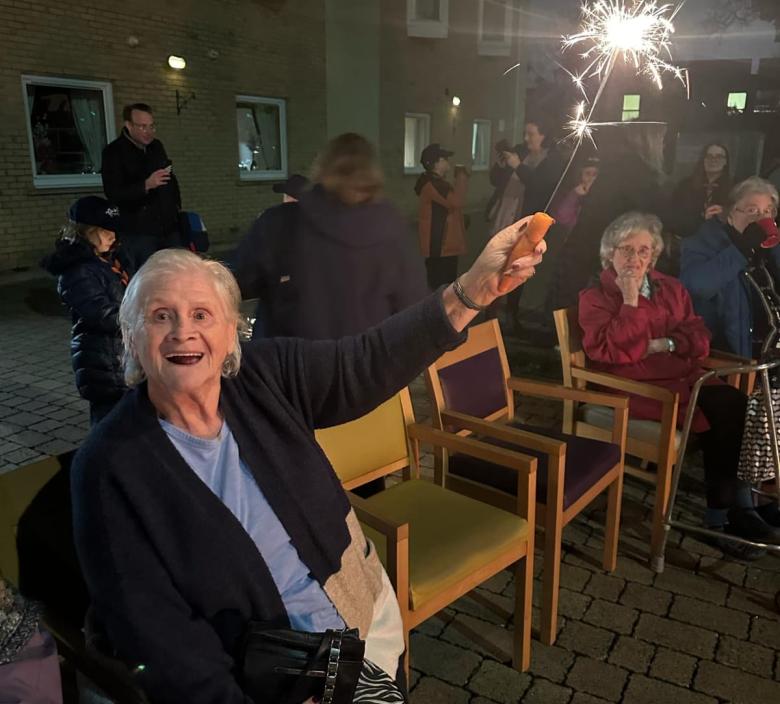 Val enjoying her sparkler