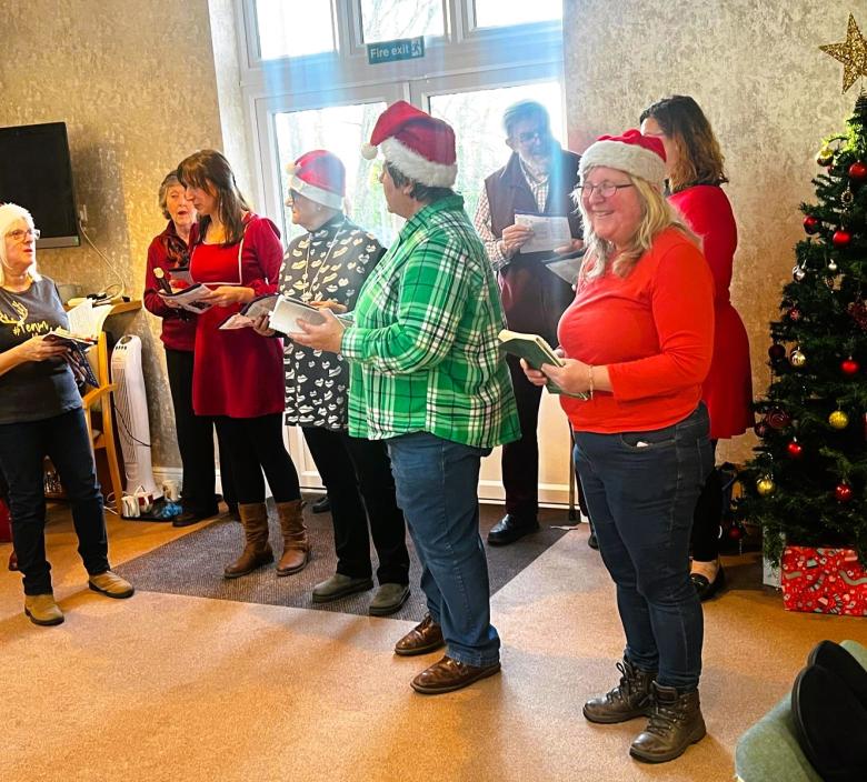 West Wellow Church Choir singing to Dunwood Residents