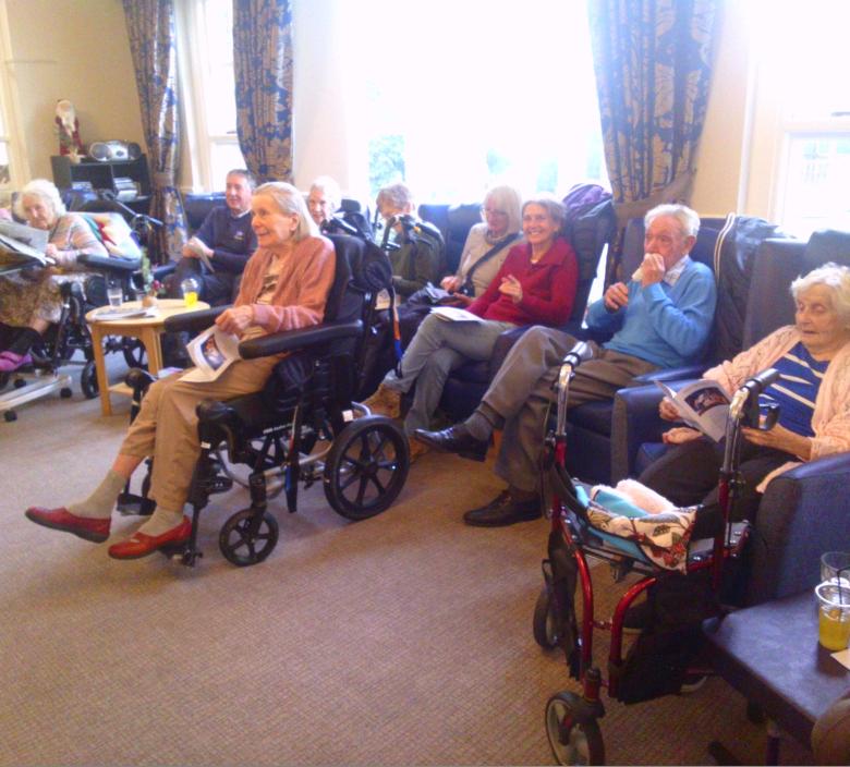 Residents enjoying carol service at Cedar Lawn