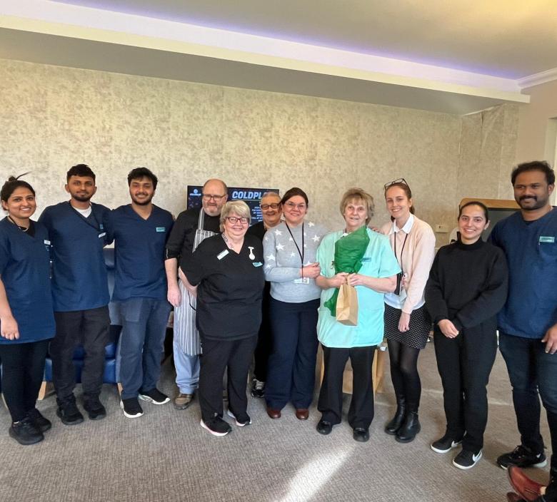 Staff saying goodbye to Mags on her retirement