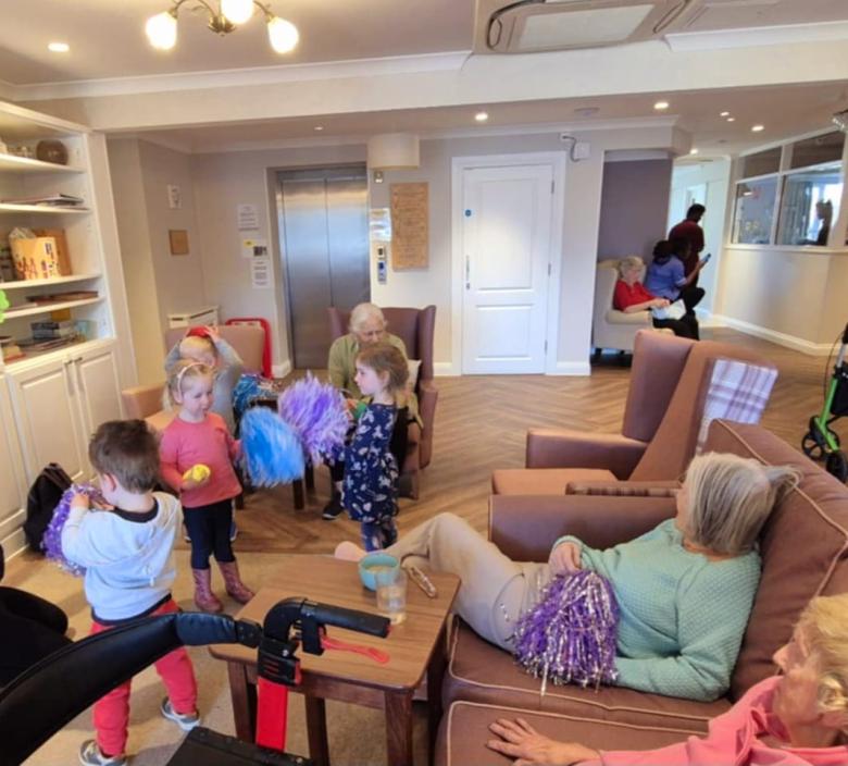 Children for Sandra's Shining Stars visiting Fairmile Grange