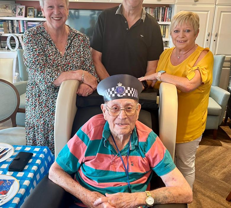 residents and their families enjoying Fathers Day tea party