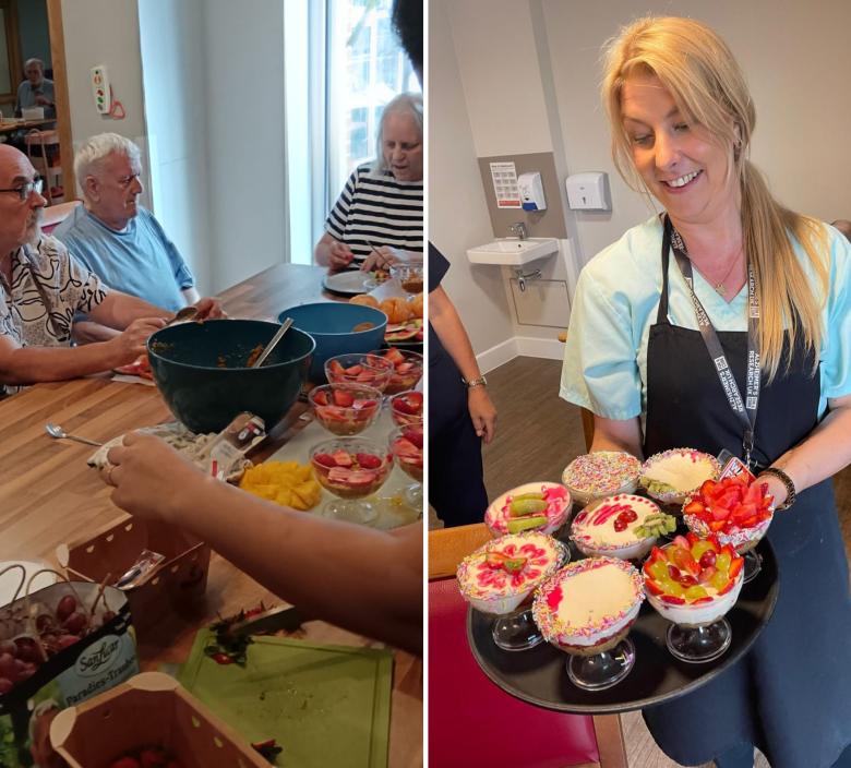 Residents at Fordingbridge enjoyed making and sampling cheesecake