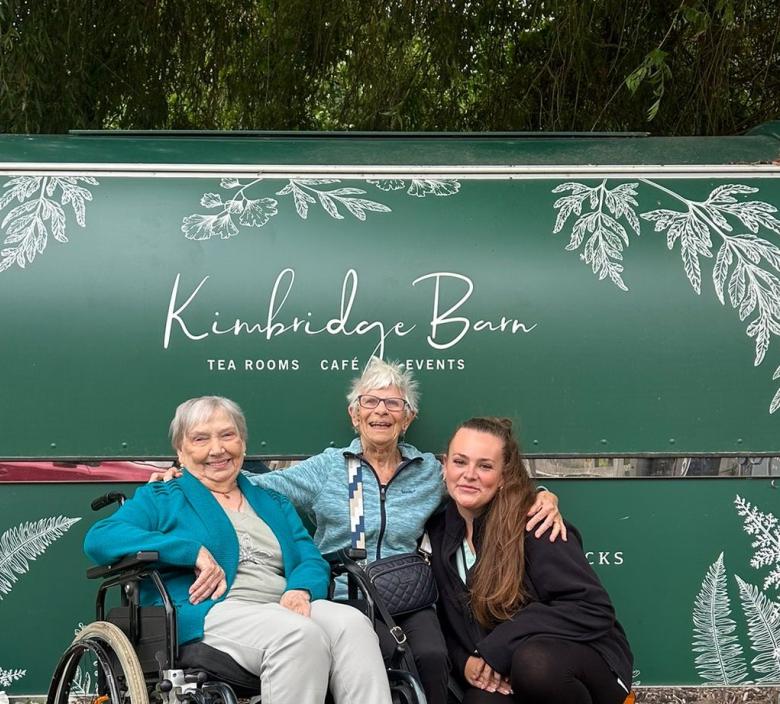 residents Sylvie and Vera enjoying Kimbridge Barn