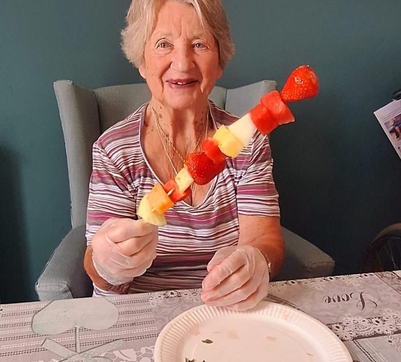 Val and her winning fruit kebab