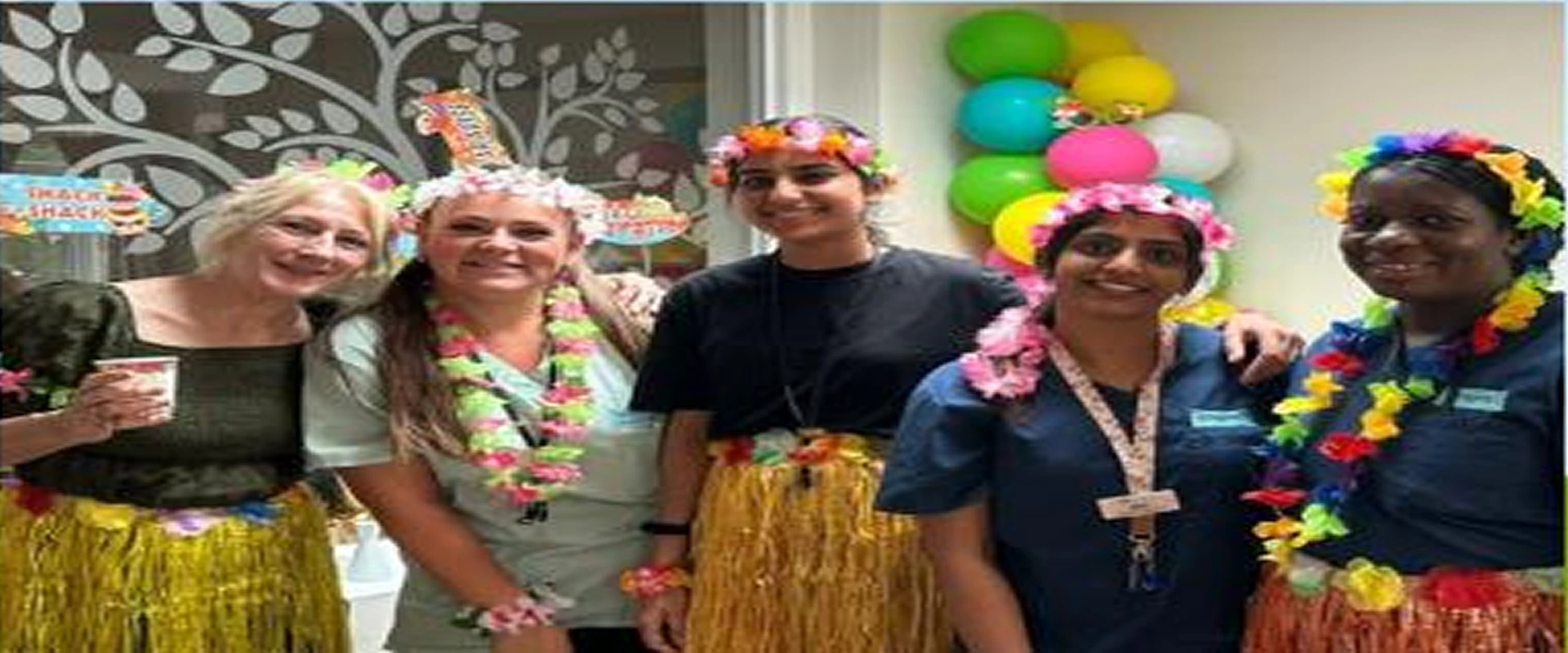 Hawaiian summer party for residents