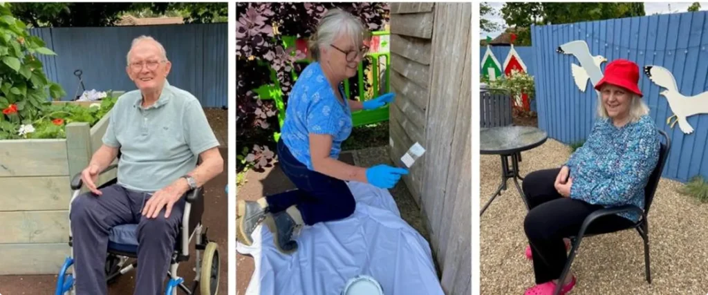 Residents and staff create a beautiful beach garden