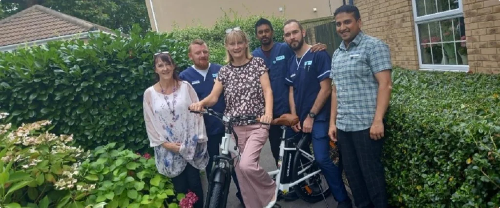 Blossom field's team awarded an electric pool bike