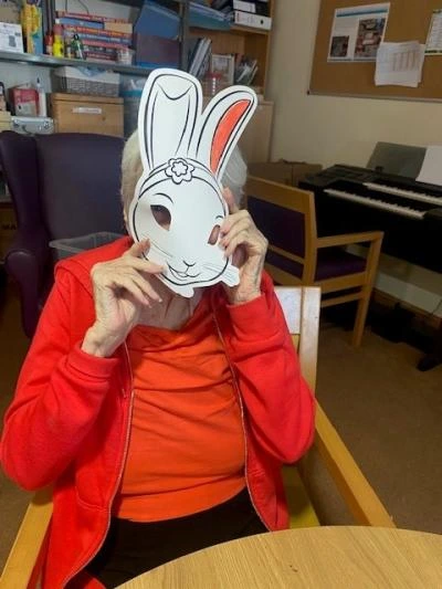 cherry blossom easter resident wear rabbit mask