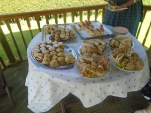 Friends and family enjoyed tea and delicious treats