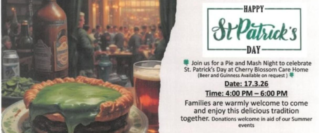 Pie and Mash Night in celebration of St Patrick