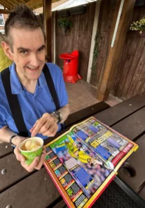 Weverley resident eating ice cream at new forest