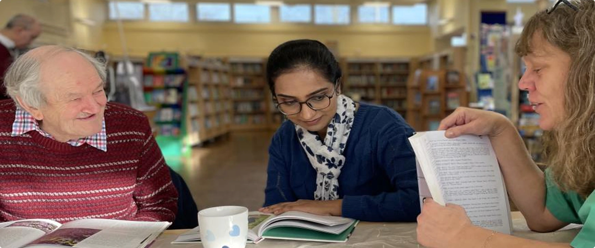 Residents enjoy winterbourne library coffee