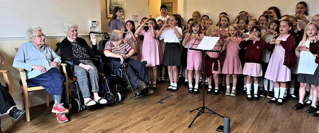 School's Childrens Choir entertain Cedar Lawn residents