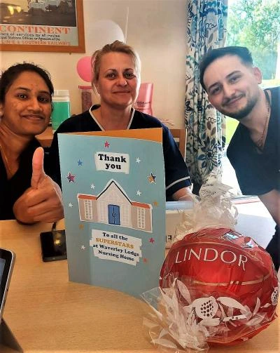 Waverley team recieved thankyou card